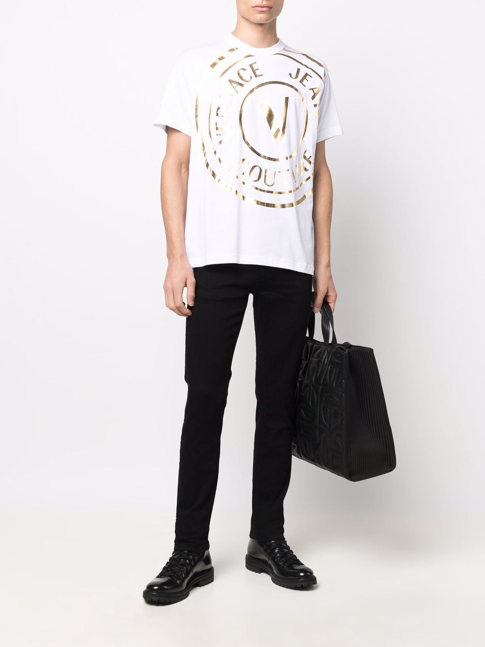 Versace Jeans Couture T-shirt met logoprint - Wit