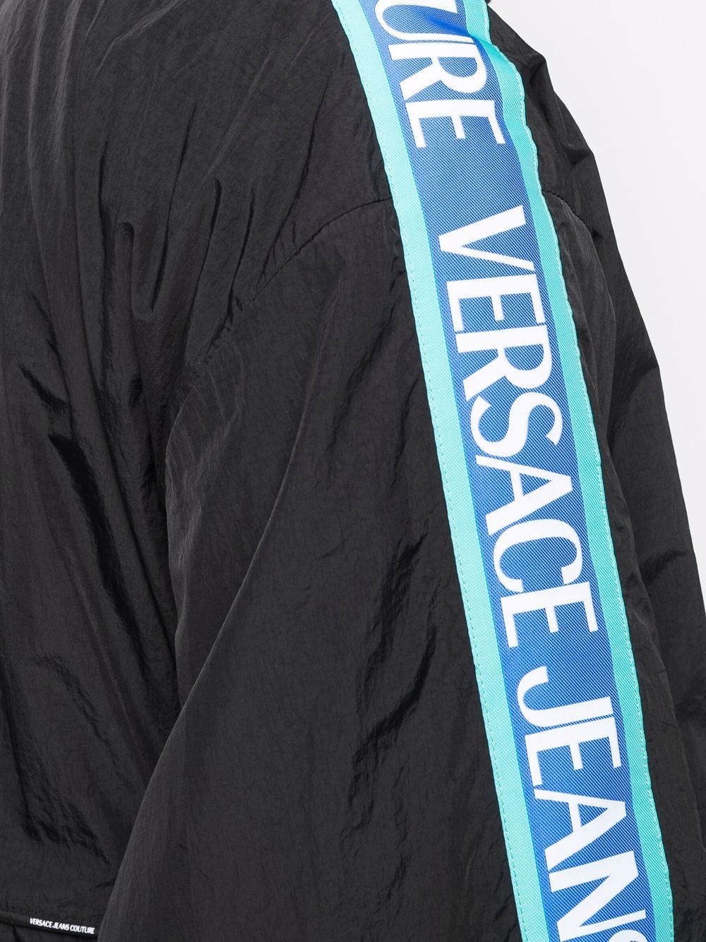 Shop Versace Jeans Couture Logo-tape Jacket In Black