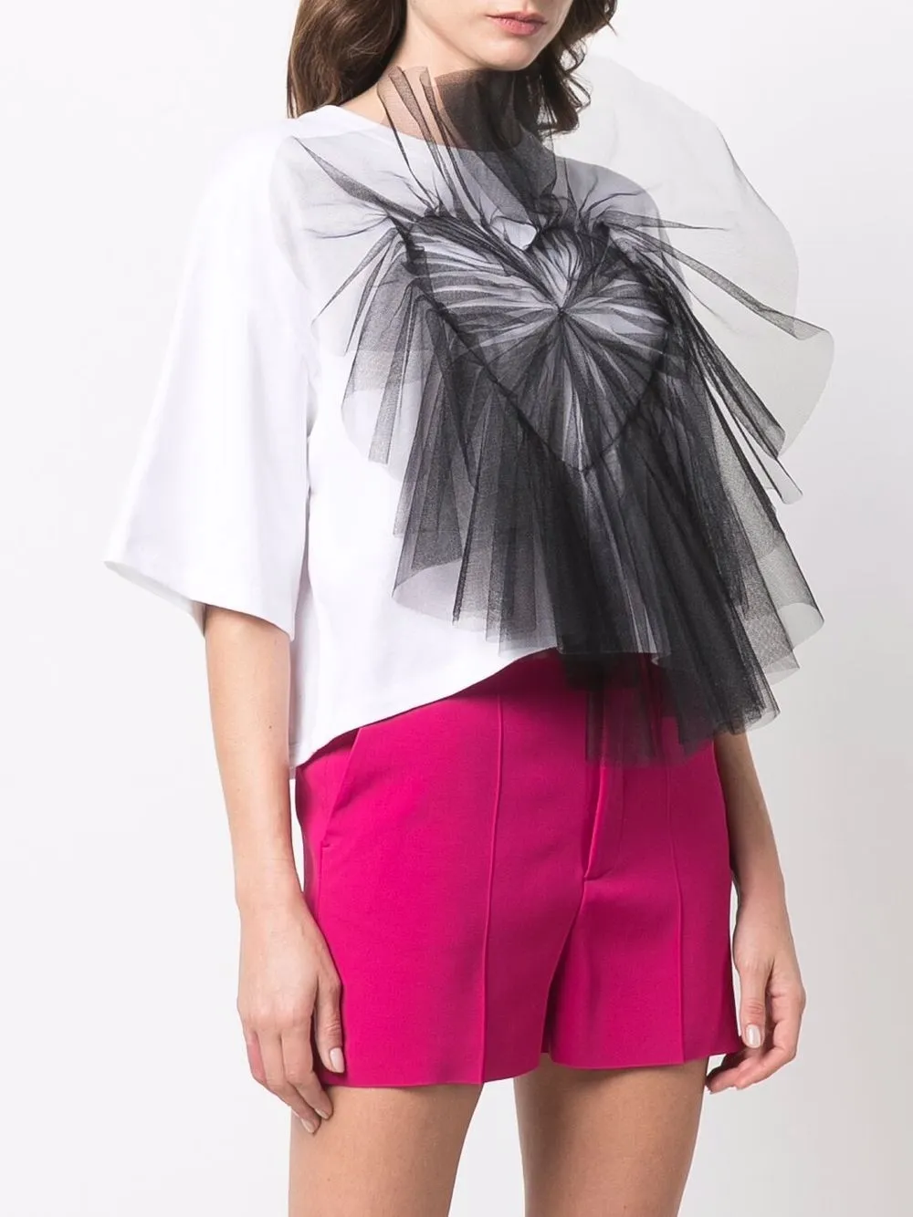 фото Red valentino футболка со вставкой из тюля