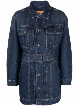 Diesel De-Flaminia Belted Denim Jacket | Blue | FARFETCH