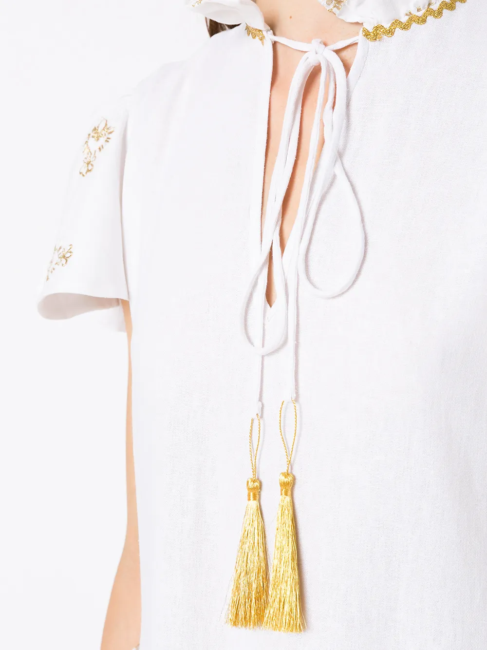 Olympiah Embroidered Midi Dress In White