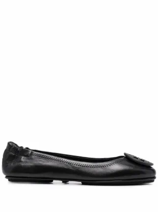 Tory Burch Minnie Travel Ballerina Shoes | Black | FARFETCH IN