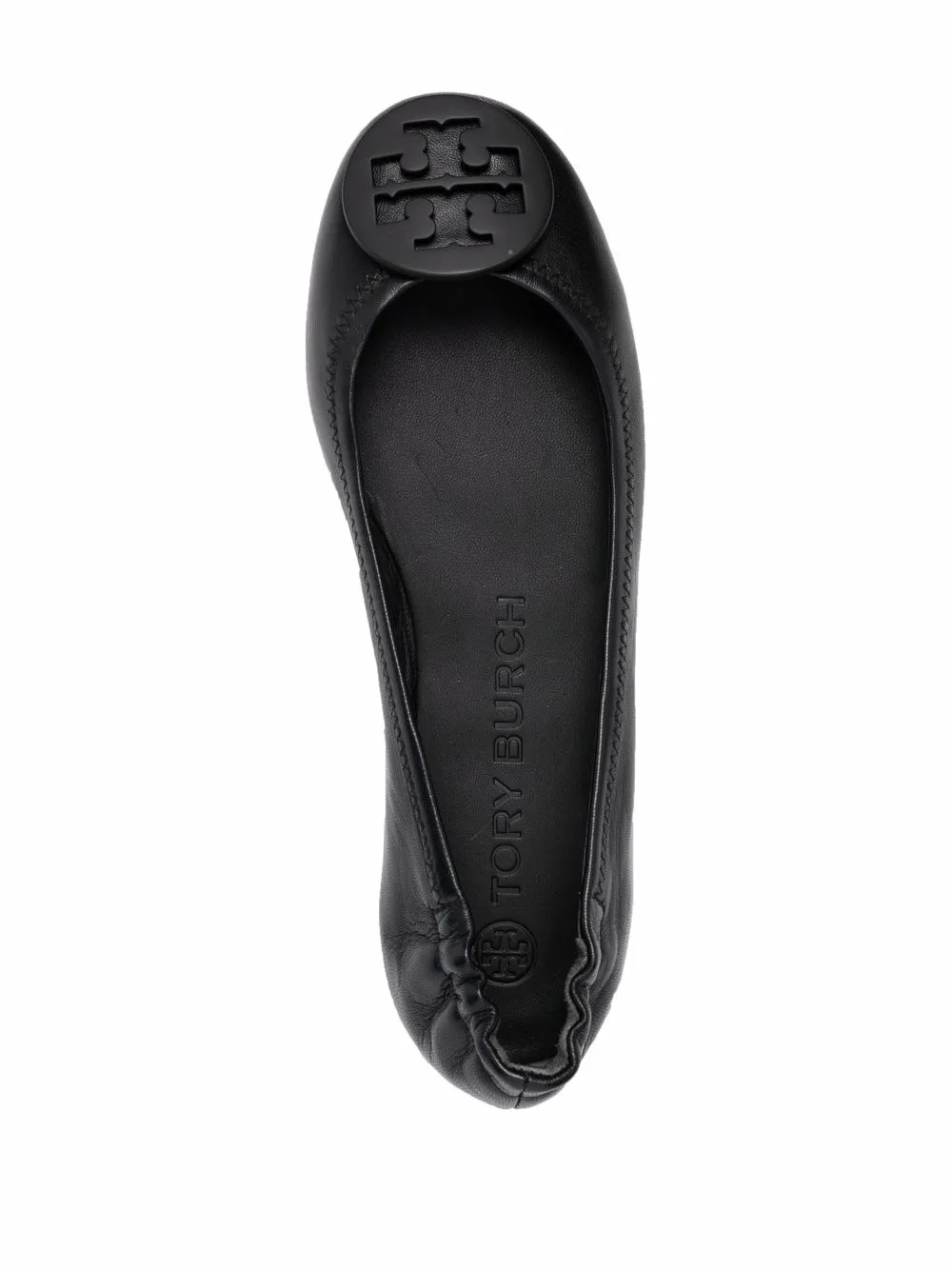 Shop Tory Burch Minnie Travel Ballerina Shoes In Black