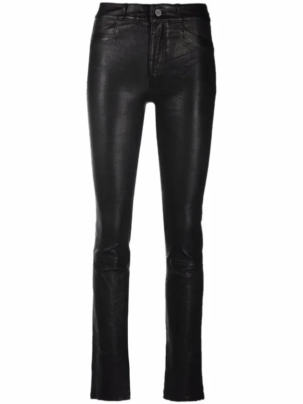 PAIGE four-pocket Leather slim-fit 