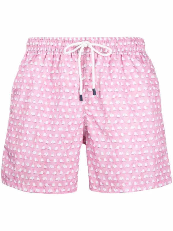 Fedeli Polar bear-print Swim Shorts 