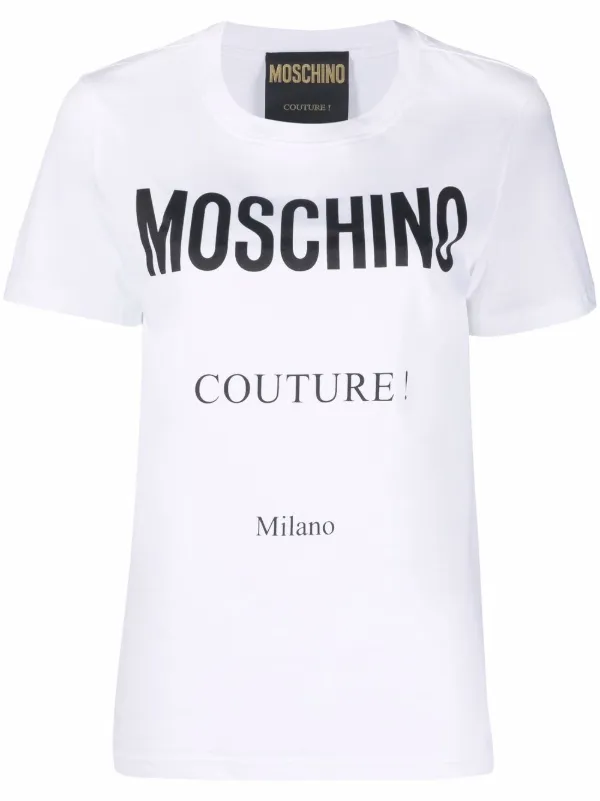 Shop Moschino logo-print cotton T-shirt 