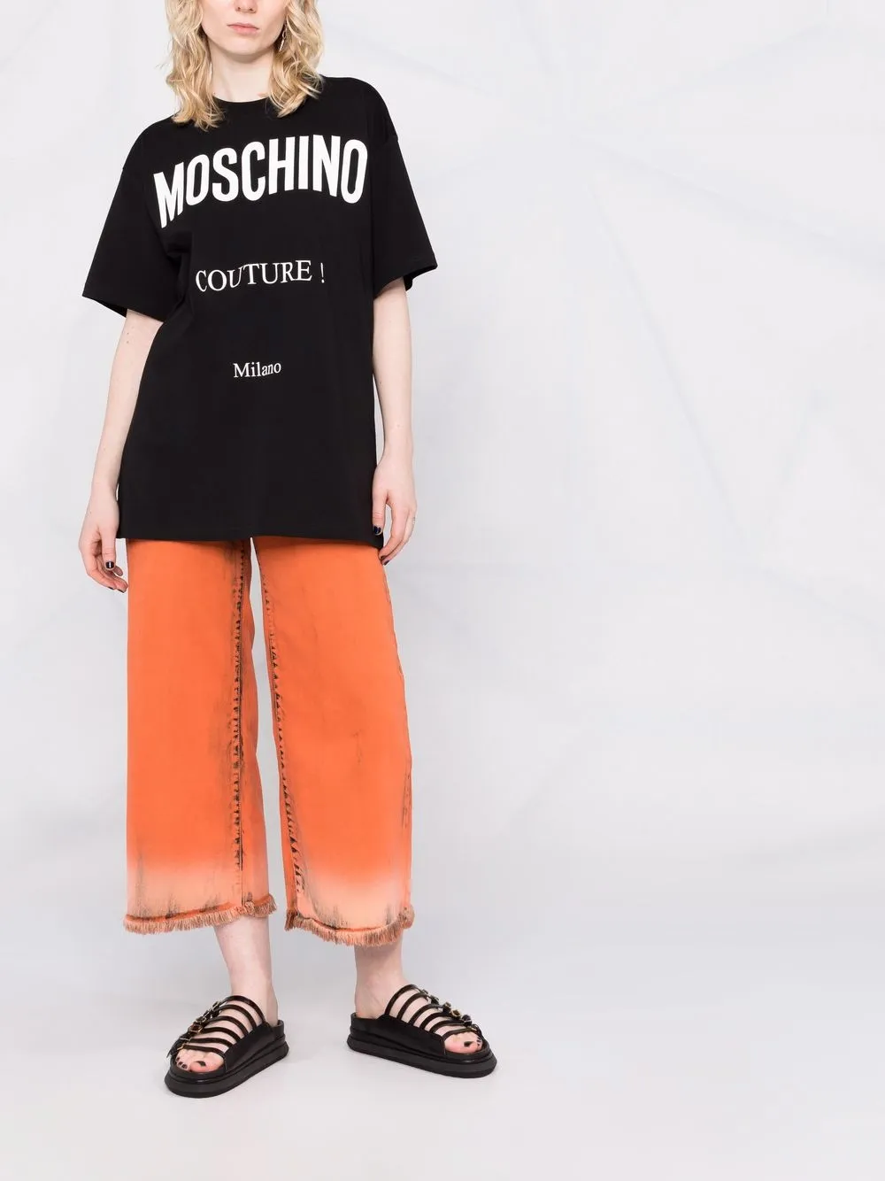 Moschino T-shirt met logoprint - Zwart