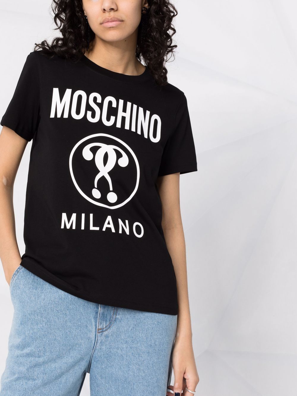 фото Moschino футболка с принтом double question mark