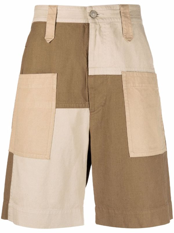 Shop Isabel Marant Kilaneo patchwork bermuda shorts with Express 