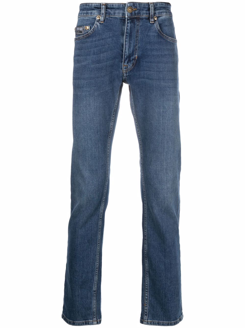 фото Versace jeans couture прямые джинсы с вышитым логотипом