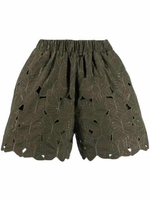 RED Valentino high-waisted embroidered shorts