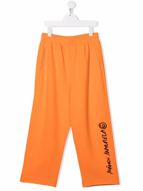 MM6 MAISON MARGIELA KIDS بنطال بقصة واسعة وشعار الماركة