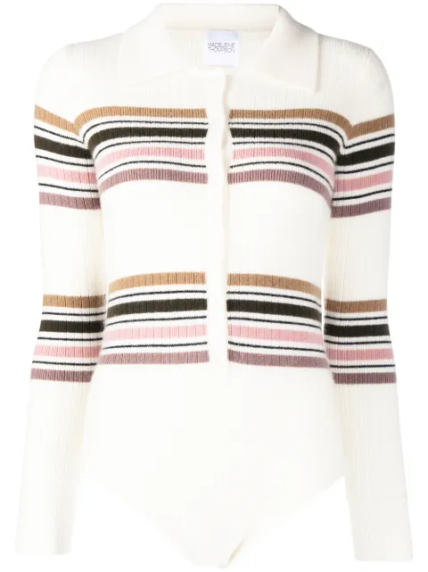 Madeleine Thompson Cetus striped knit bodysuit