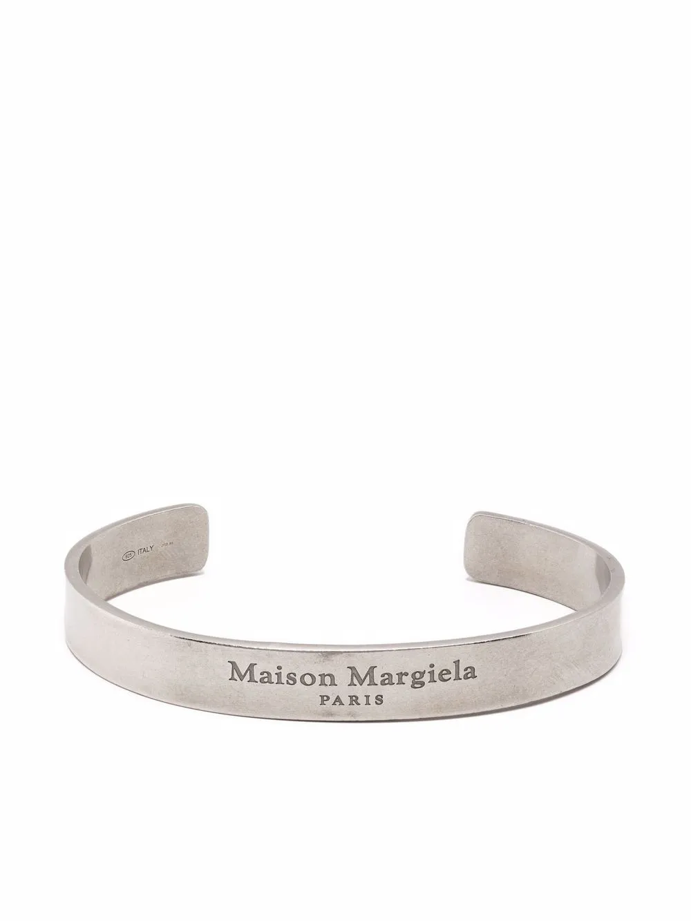 

Maison Margiela chunky logo-engraved cuff bracelet - Silver