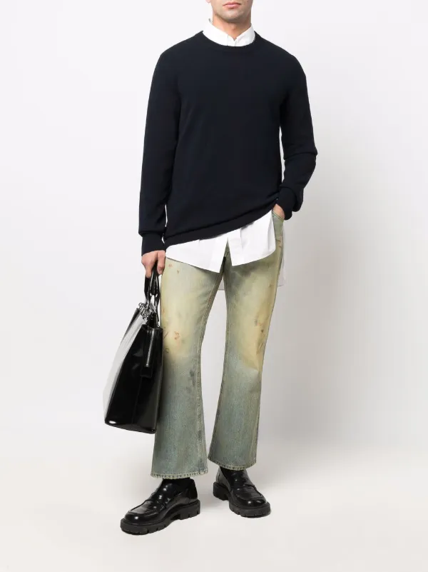 【送料&関税込】Maison Margiela Four Stitch-logo Knitted Ber Maison Margiela four-stitch Logo Jumper | Blue | FARFETCH JO