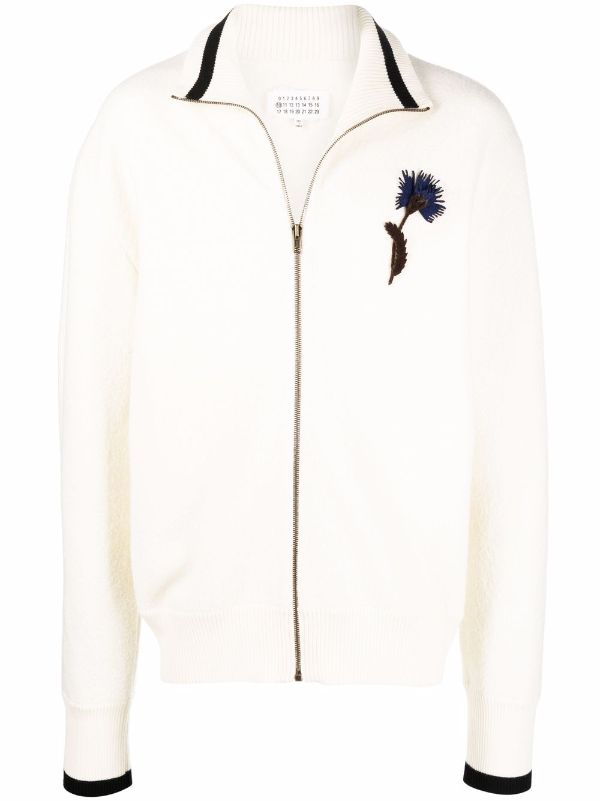 Maison Margiela Floral Embroidered Zipped Cardigan - Farfetch