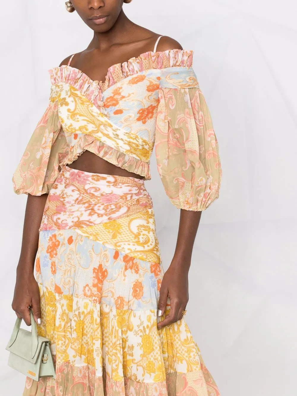 Zimmermann Postcard Pleated Off The Shoulder Top In Yellow | ModeSens