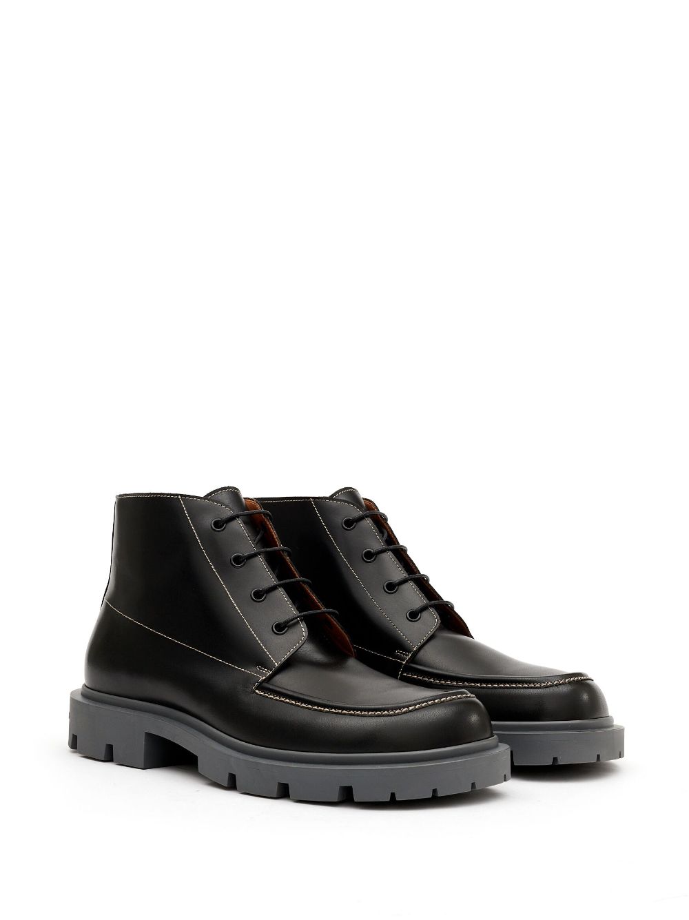 Maison Margiela leather lace-up boots - BLACK/GREY