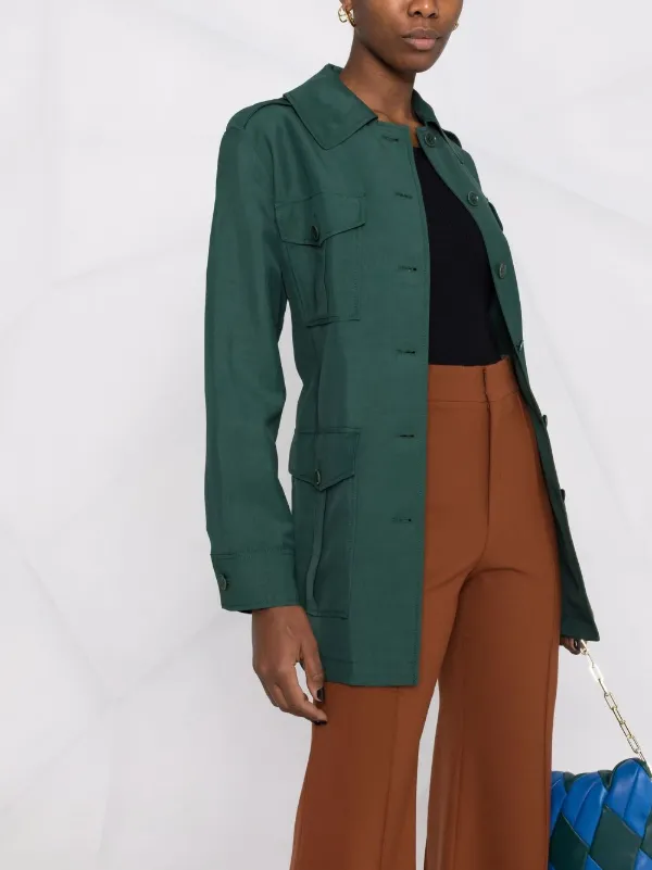 コート PAROSH Women Trench Coats RAISA25 D430378038 Green P.A.R.O.S.H. Belted Short Trench Coat | Green | FARFETCH