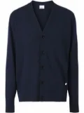 Burberry Monogram-motif wool-silk blend cardigan - Blue