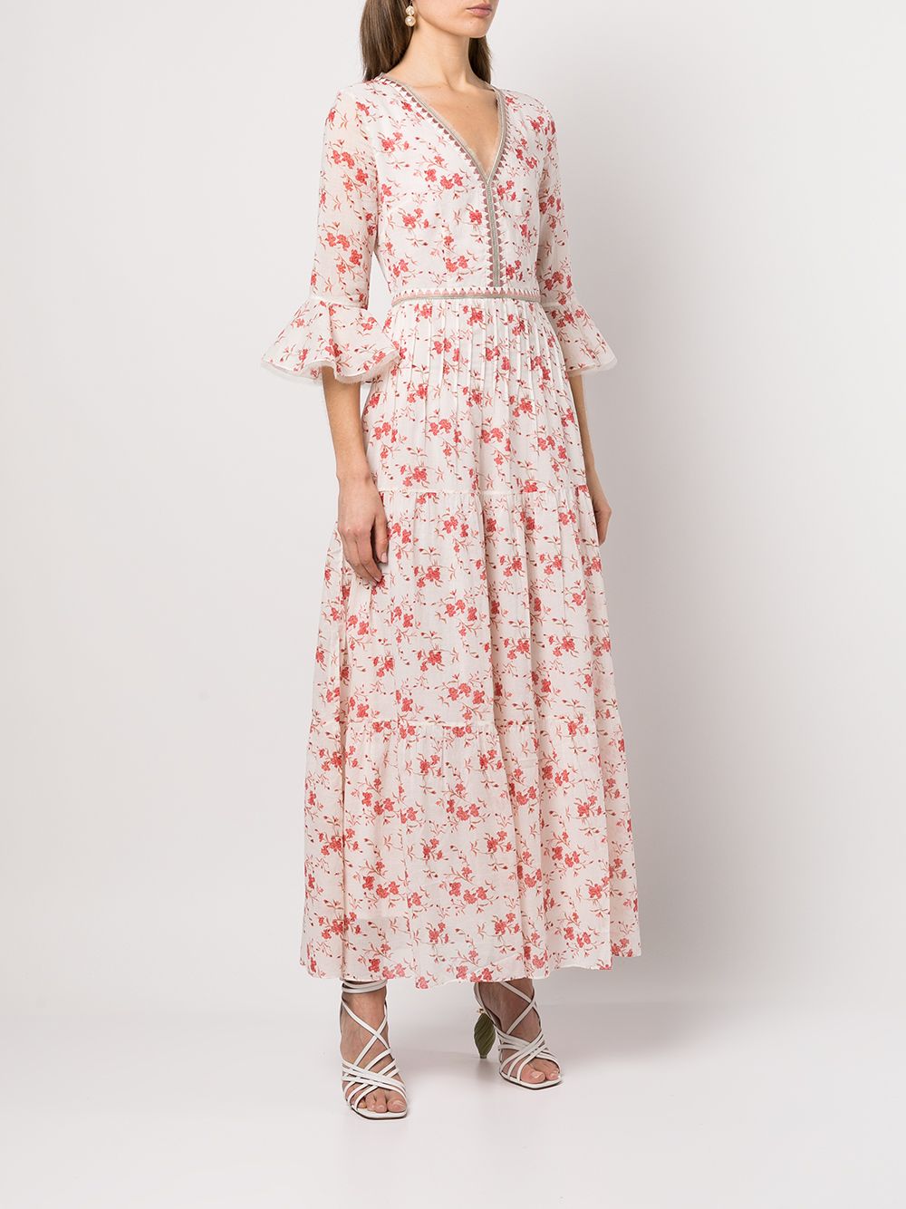 фото Le sirenuse платье макси с цветочным принтом