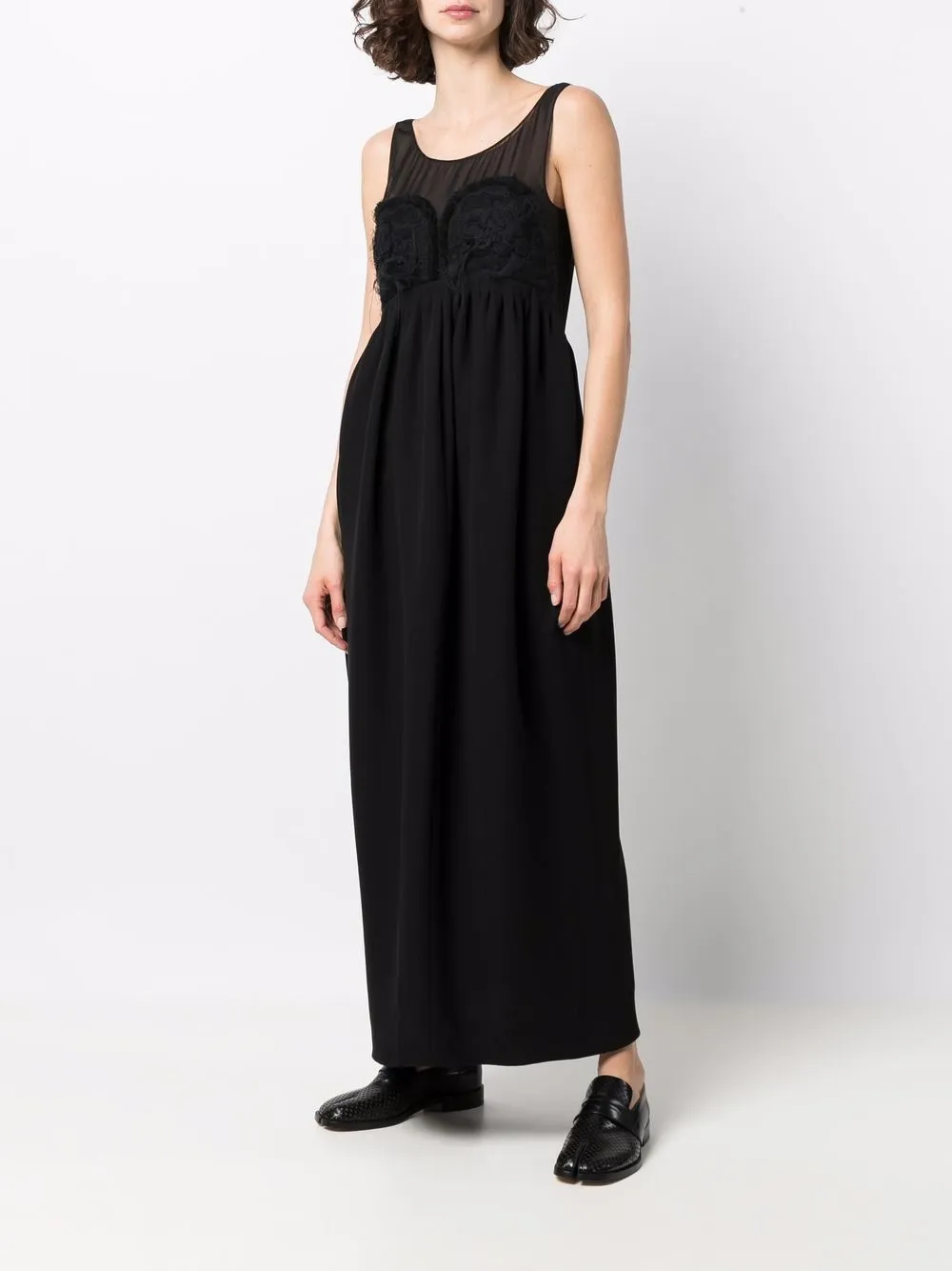 Maison Margiela Doorzichtige midi-jurk - Zwart