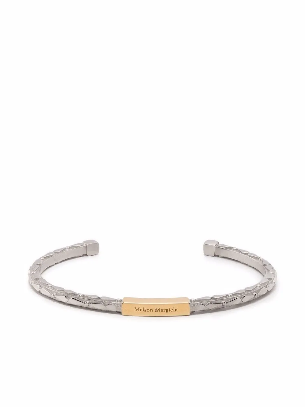 

Maison Margiela brazalete con diseño CC en relieve - Plateado