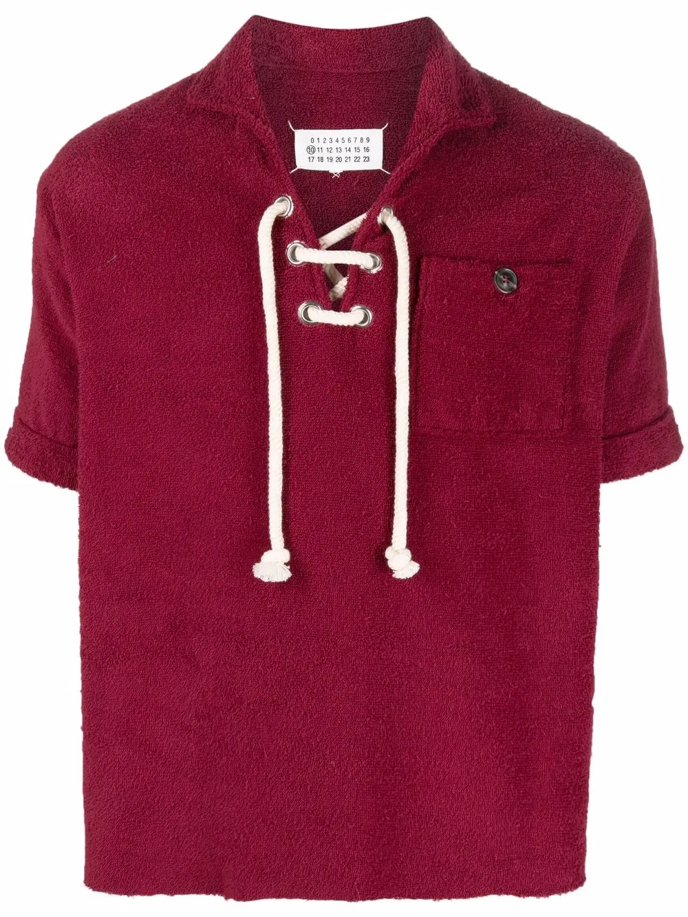 

Maison Margiela playera tipo polo con cordones - Rojo