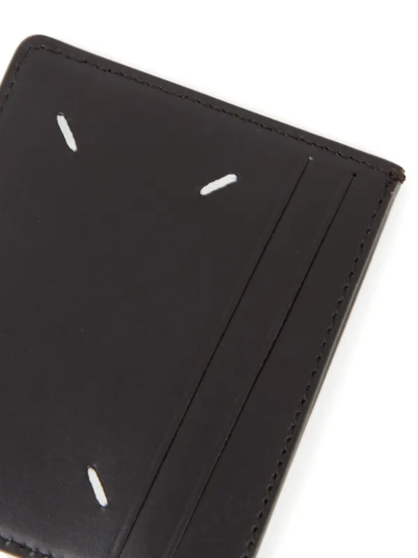 Maison Margiela Four Stitches Leather Card Holder | Black | FARFETCH