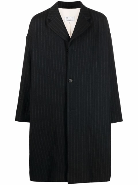 Maison Margiela single breasted pinstripe coat