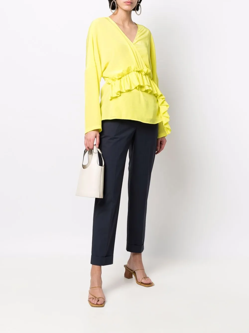 P.A.R.O.S.H. Blouse met ruches - Geel