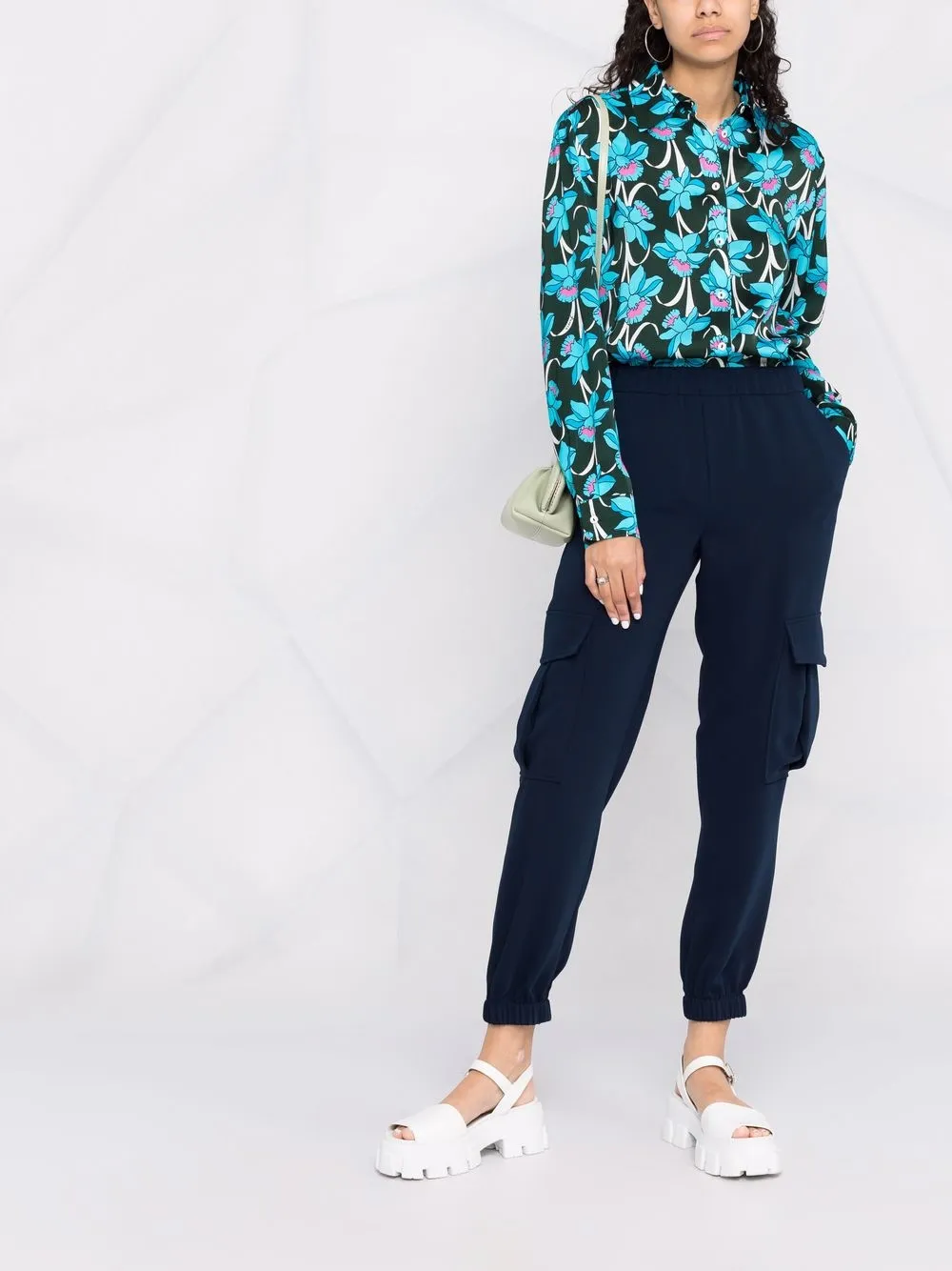 P.A.R.O.S.H. Blouse met bloemenprint - Groen