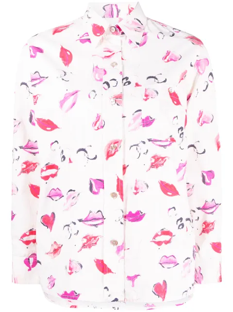 CHANEL 1990s lip-print shirt Women