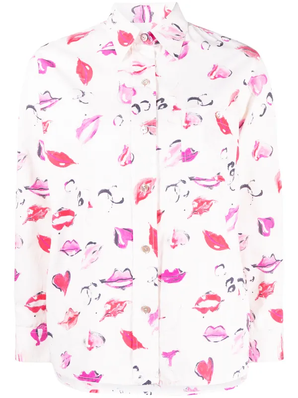 CHANEL Pre-Owned 1990s lip-print Shirt - Farfetch