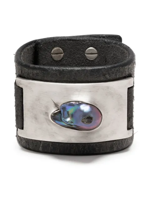 Parts of Four Amulet pearl-detail leather cuff