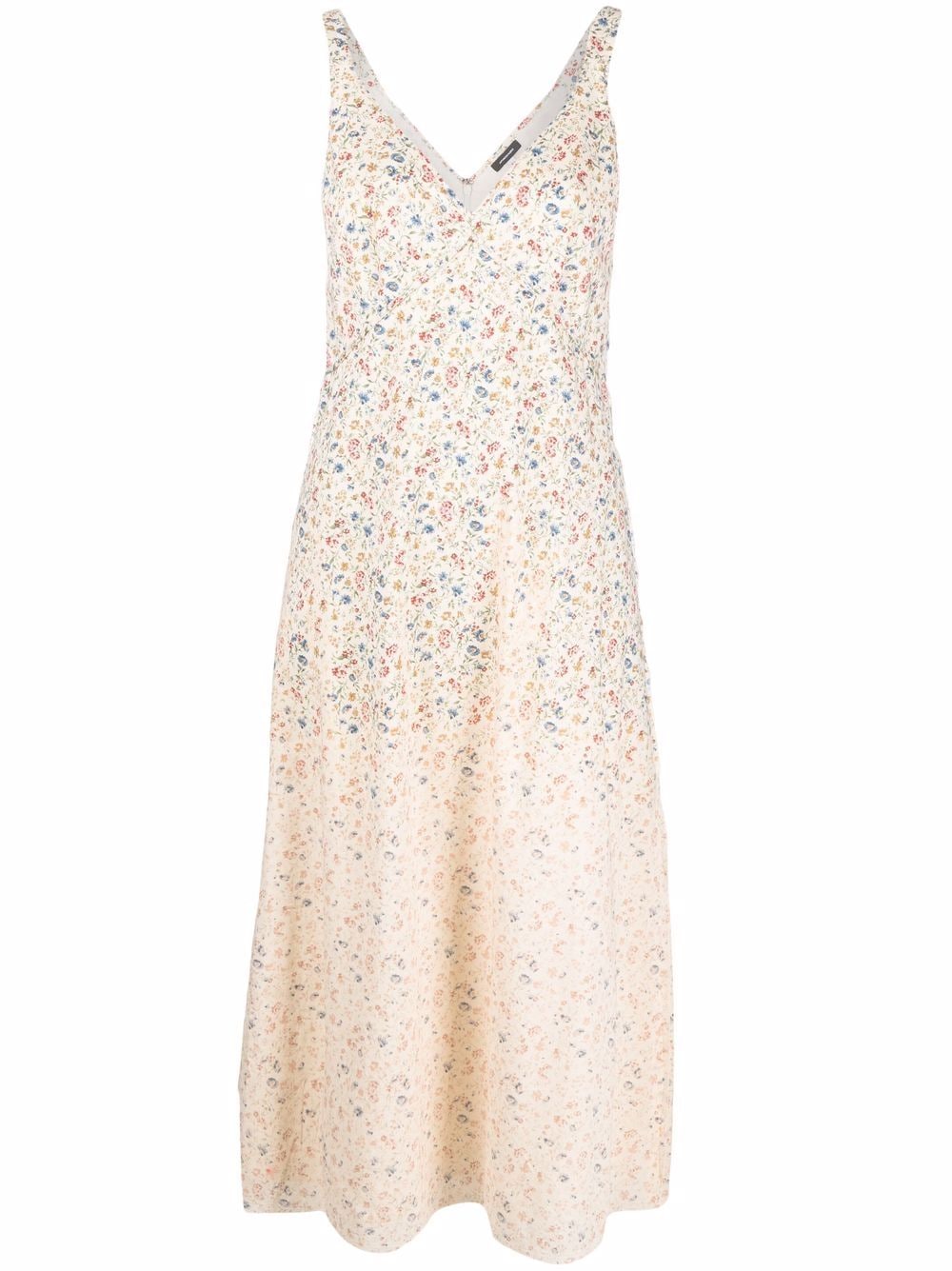 фото R13 платье миди с цветочным принтом