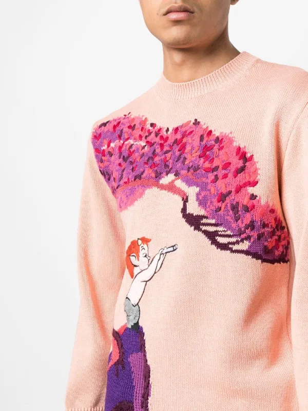 Stella McCartney Fantasia Landscape intarsia-knit Jumper | Pink