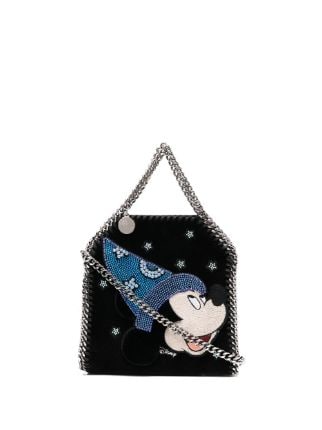 Women Black Fantasia Mickey Falabella Tiny Crystal Tote