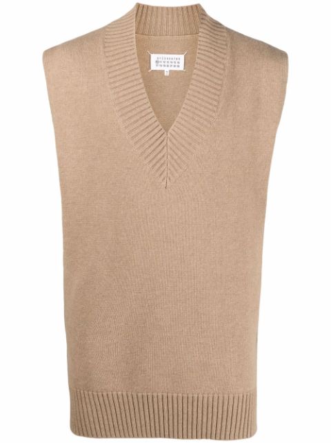 Maison Margiela V-neck knit stole