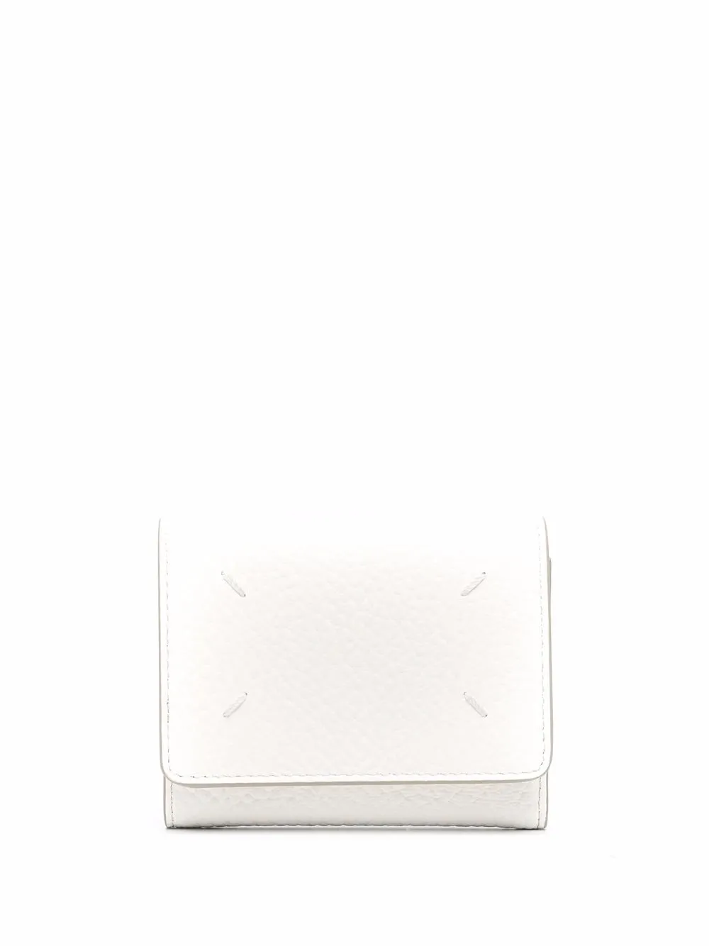 Maison Margiela Four-stitch Grained-leather Wallet In White