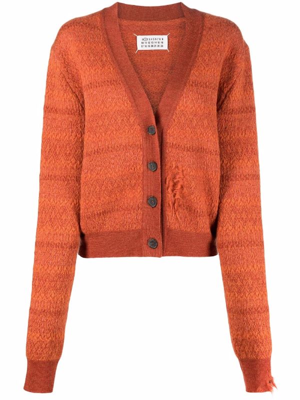 pumpkin colored long cardigan