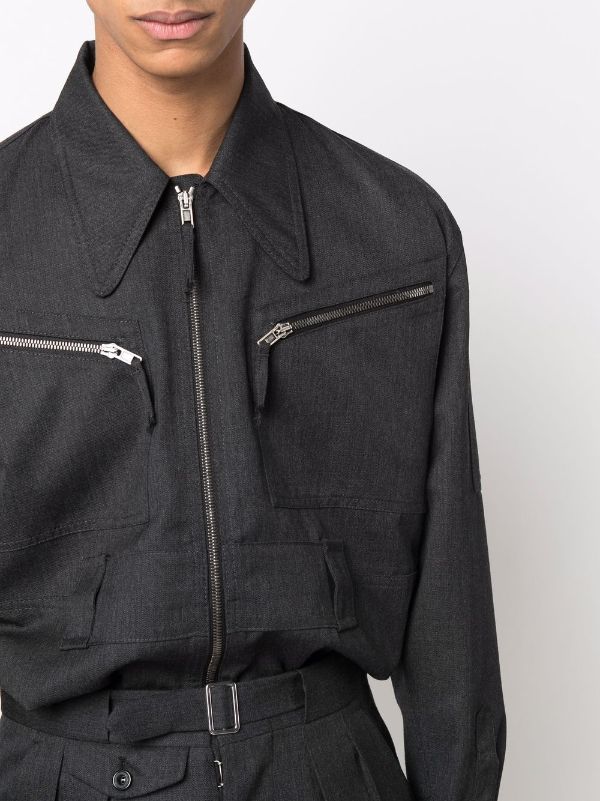 Maison Margiela Wool Oversized Collar Shirt Jacket - Farfetch