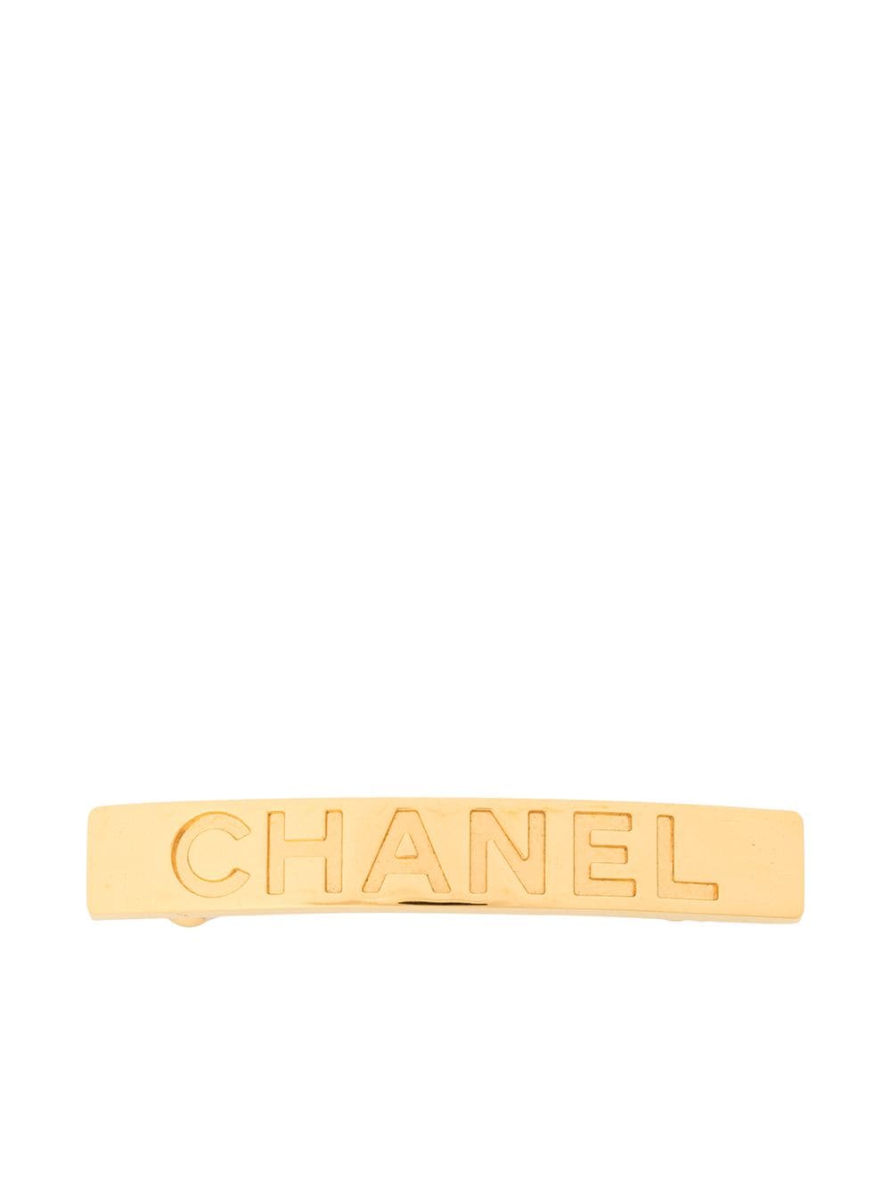 фото Chanel pre-owned заколка для волос 1997-го года с тисненым логотипом
