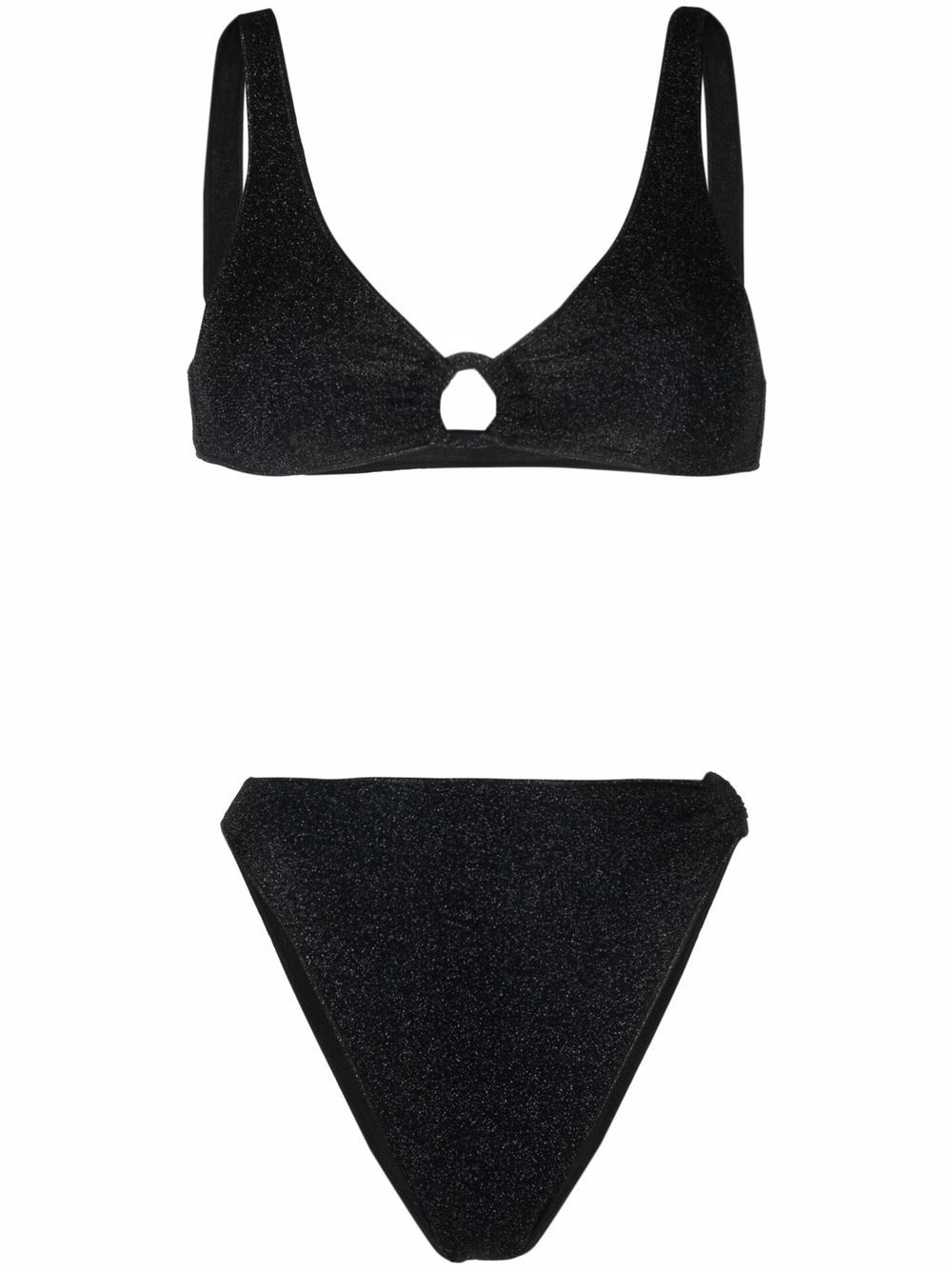 

Oséree lurex-detail two-piece bikini set - Black