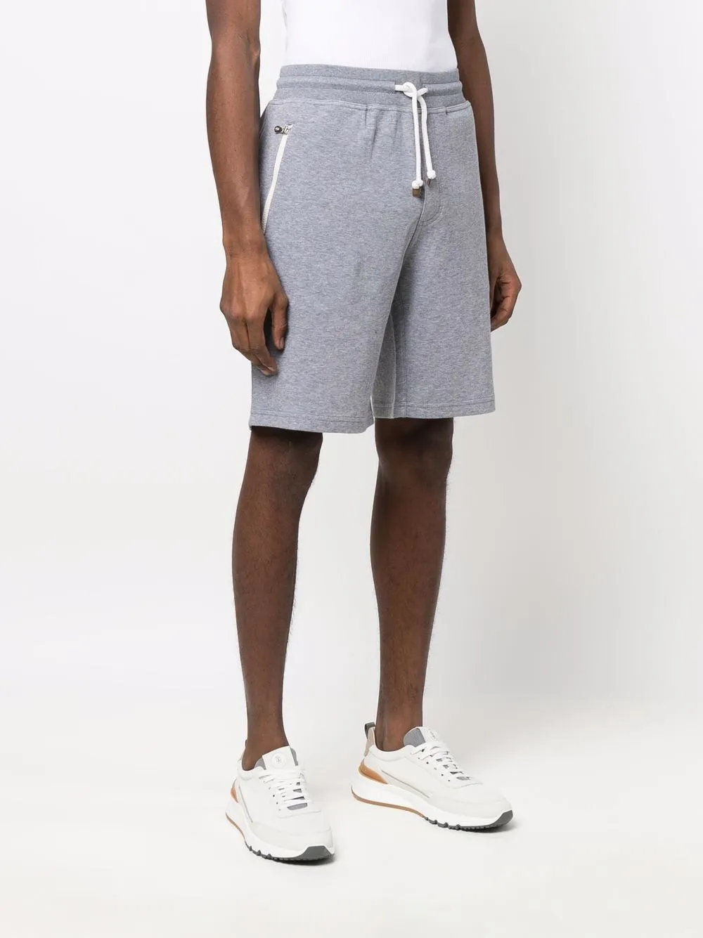 Brunello Cucinelli Knee-length Track Shorts In Grau