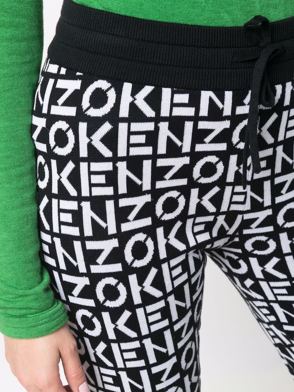 Shop Kenzo All-over Logo Print Trousers In Black