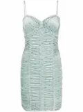 ROTATE BIRGER CHRISTENSEN ruched polka-dot velvet dress - Blue