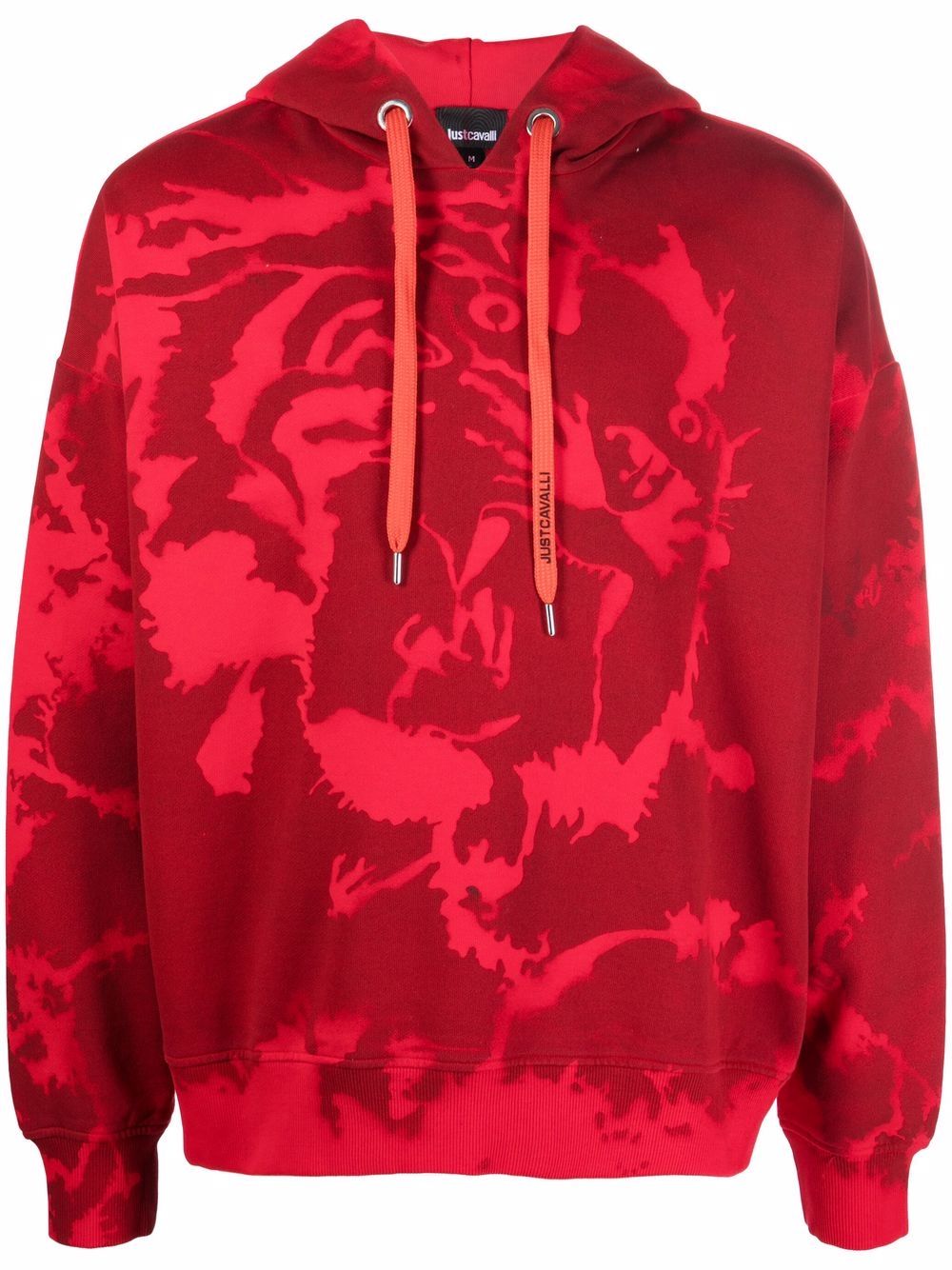 tiger-print cotton hoodie