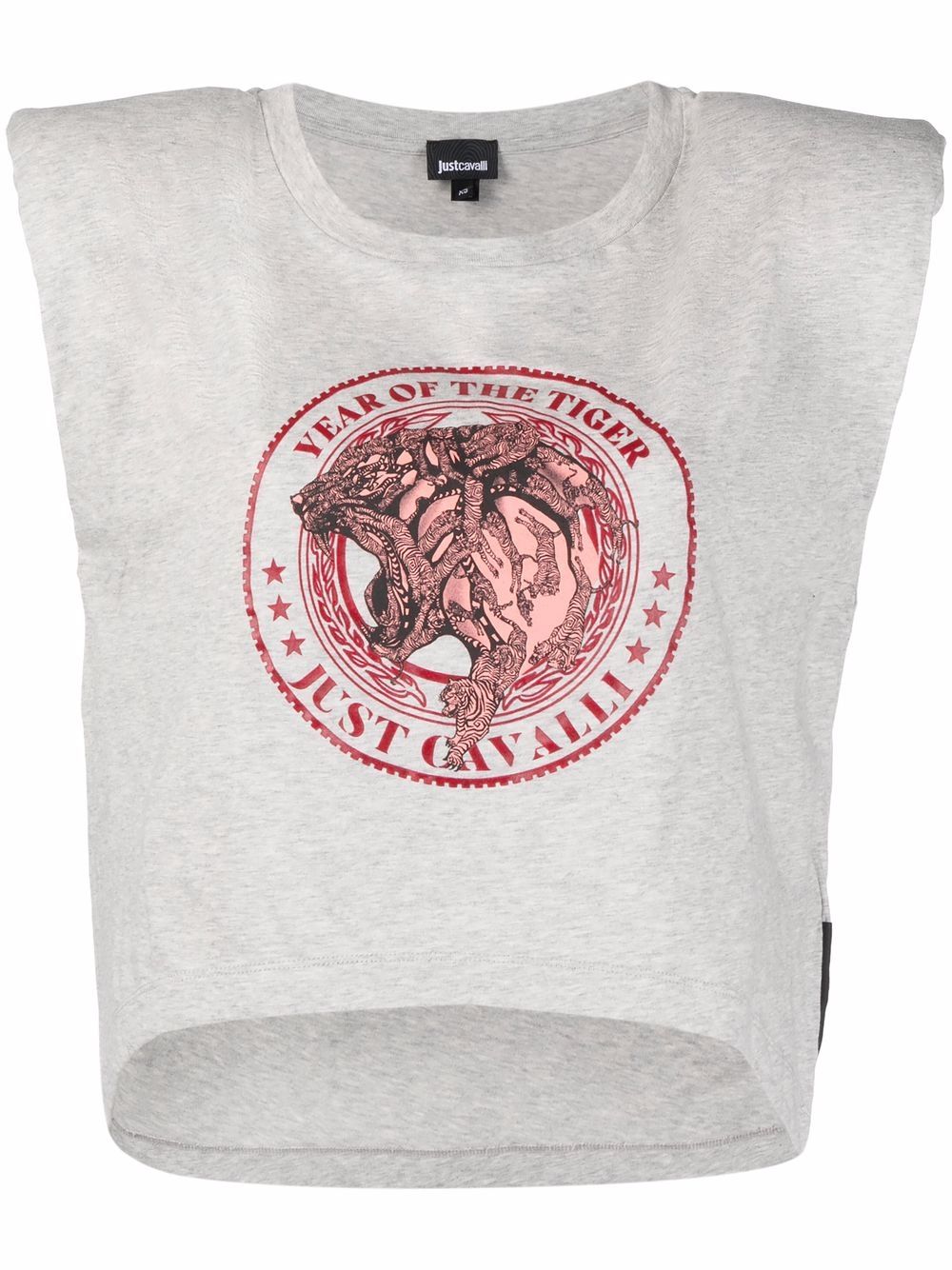 

Just Cavalli playera con logo estampado - Gris