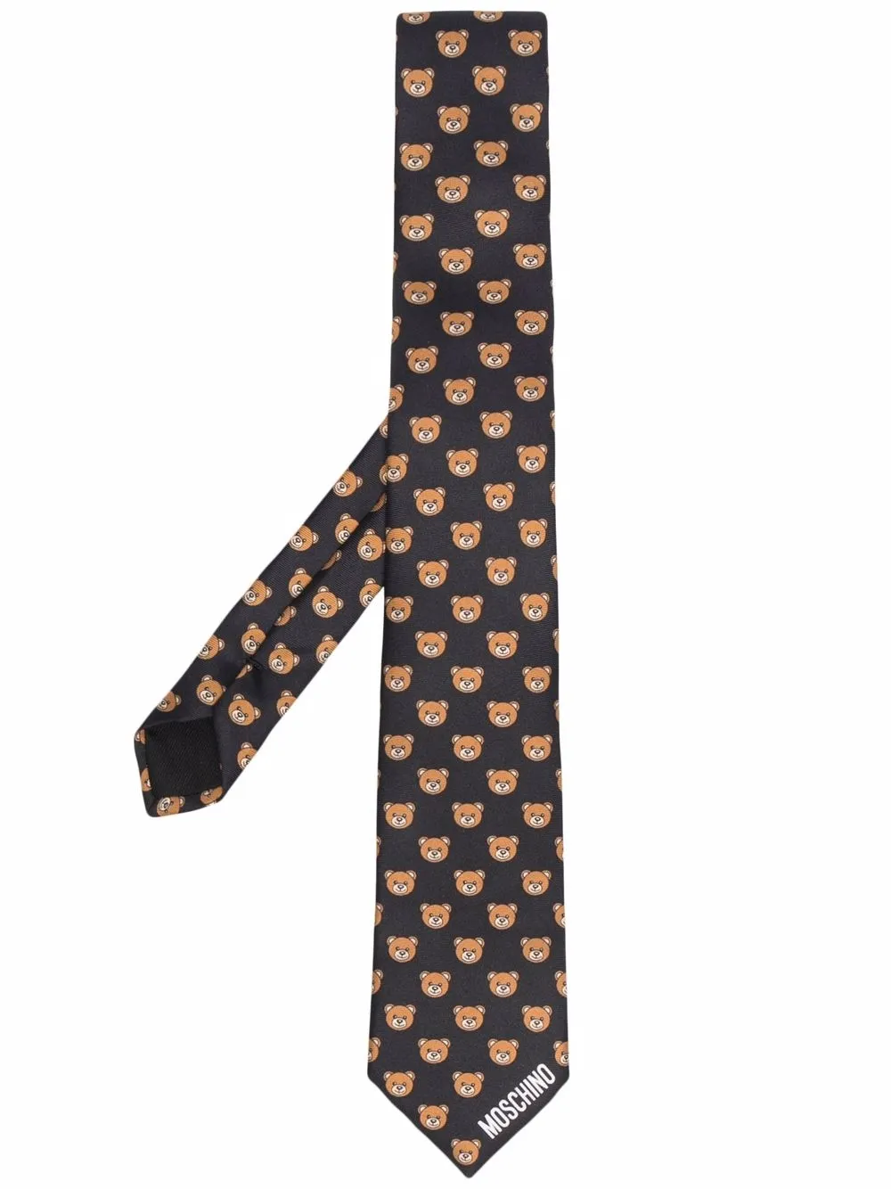 

Moschino Teddy Bear motif tie - Black